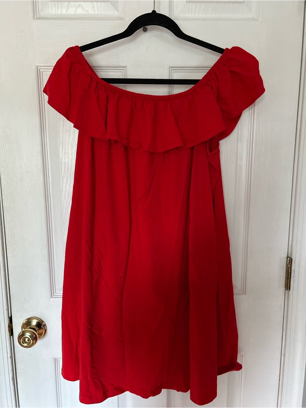 Esmara Red Off-Shoulder Ruffle Dress